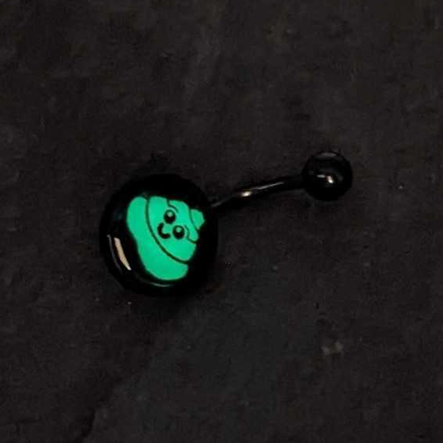 Black Glow in the Dark Poop Belly Ring by Onyx O