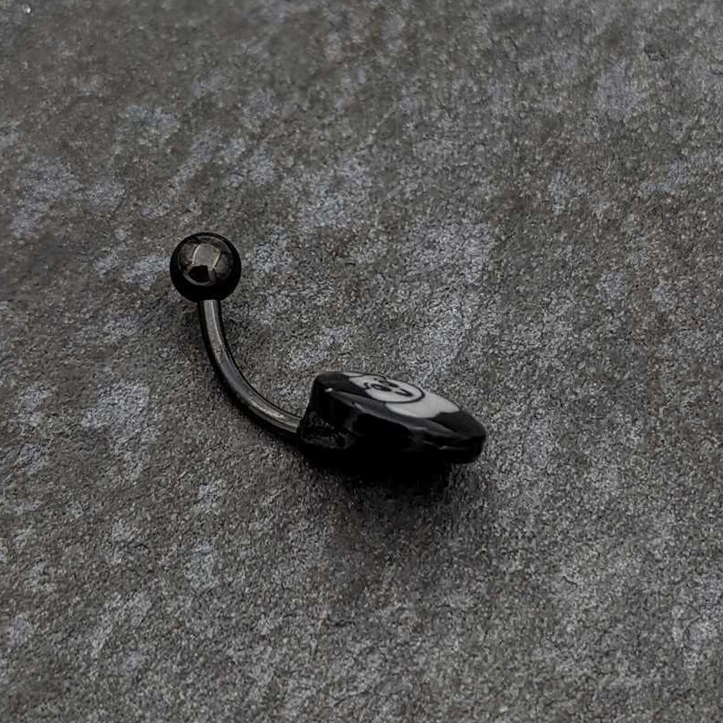 Black Glow in the Dark Poop Belly Ring by Onyx O