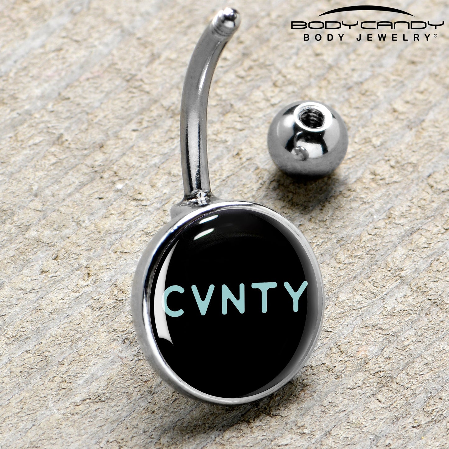 Phrase Logo CVNTY Belly Ring by Onyx O