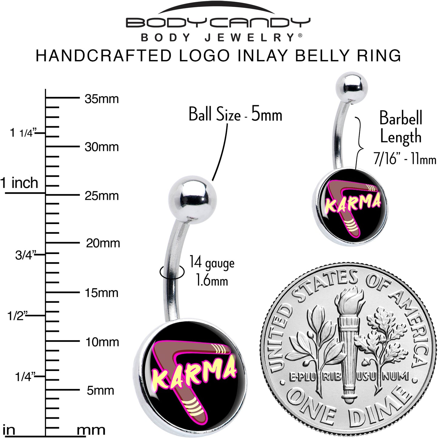 Karmic Boomerang Belly Ring by Onyx O
