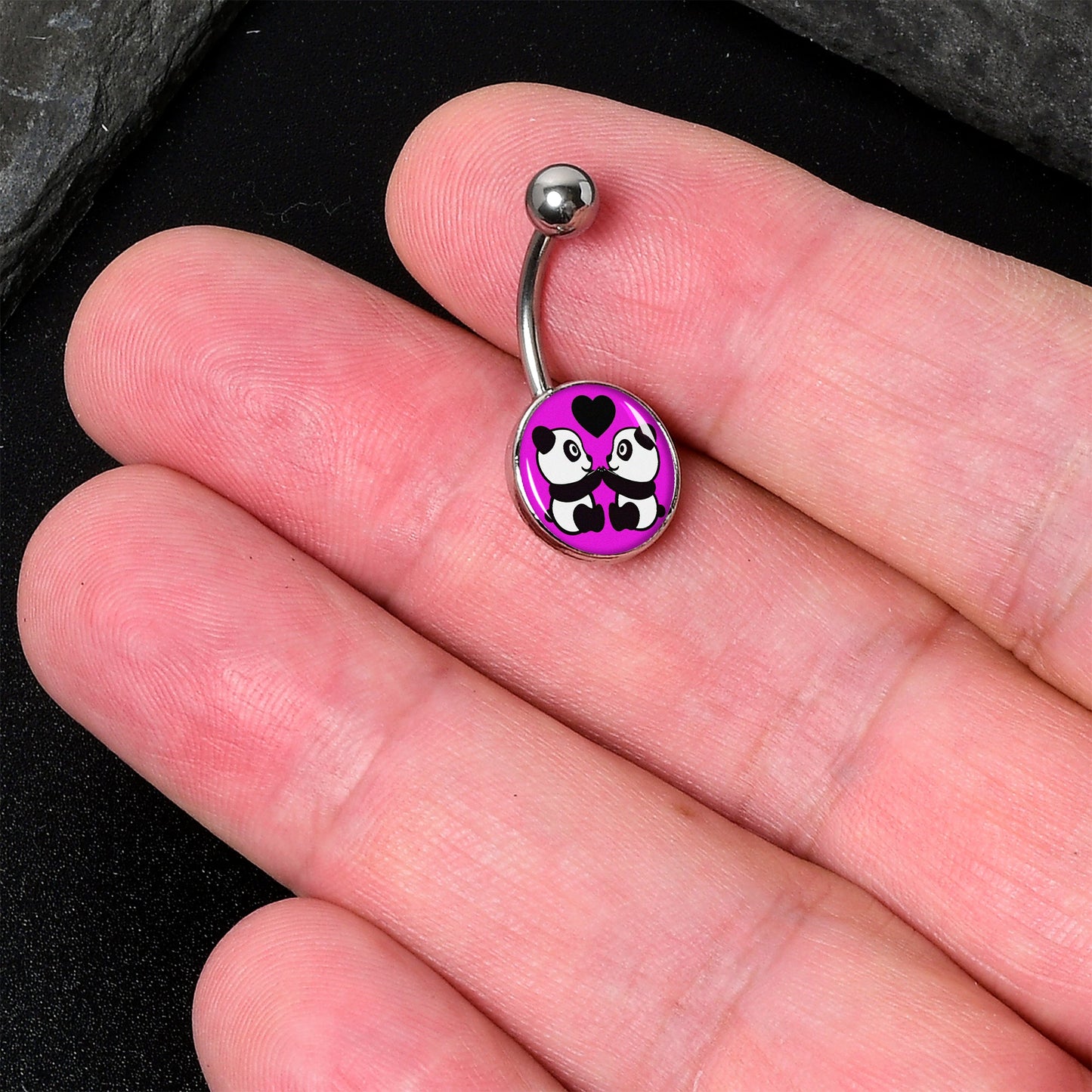Panda Love Belly Ring by Onyx O