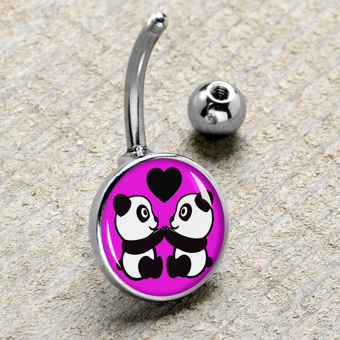 Panda Love Belly Ring by Onyx O