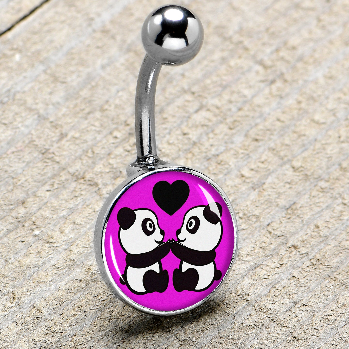 Panda Love Belly Ring by Onyx O