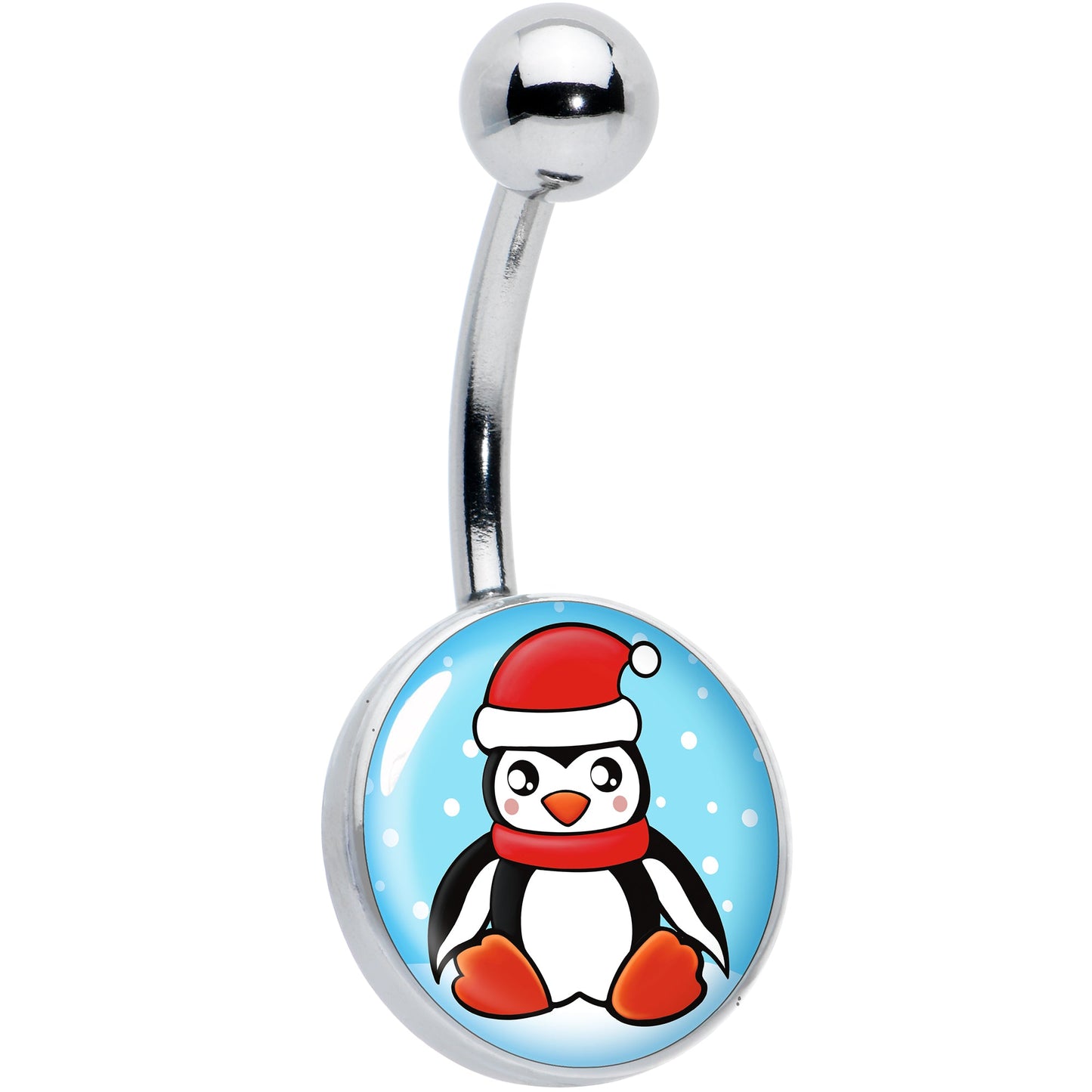 Snowfall Holiday Penguin Belly Ring by Onyx O