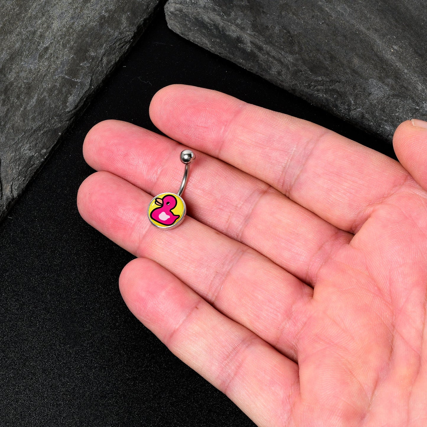 Pink Ducky Belly Ring by Onyx O