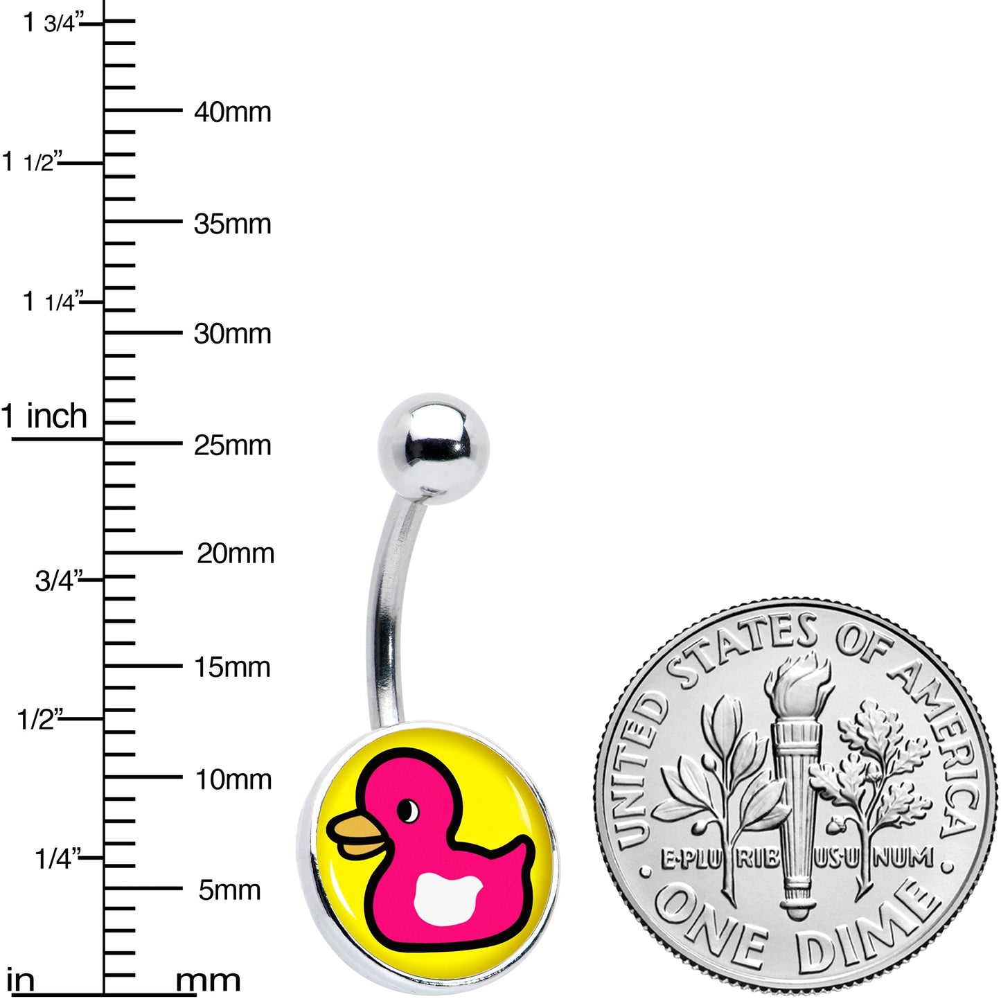 Pink Ducky Belly Ring by Onyx O