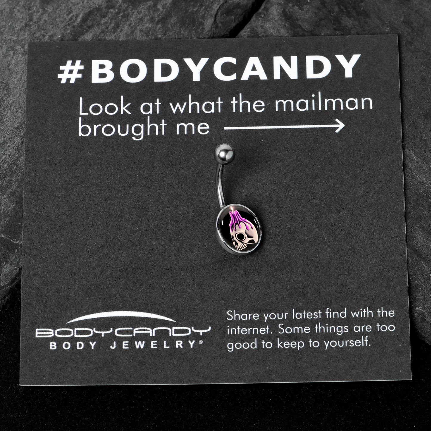 Burning Skull Candle Belly Ring by Onyx O