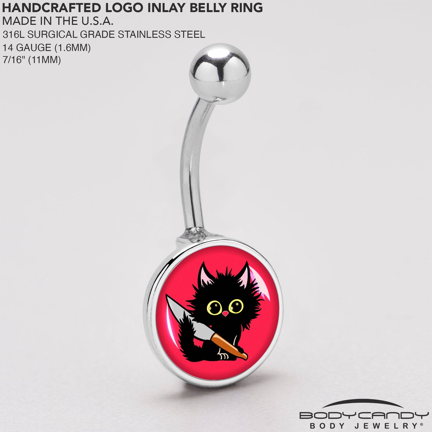 Stabby Cat Belly Ring by Onyx O
