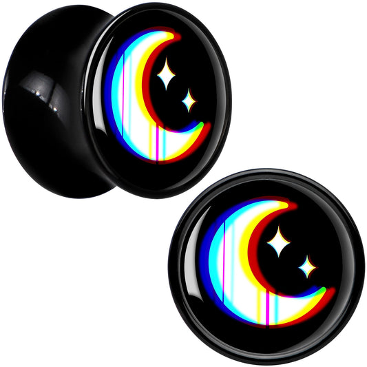 0G Chromatic Moon Black Acrylic Saddle Plug Set by Onyx O