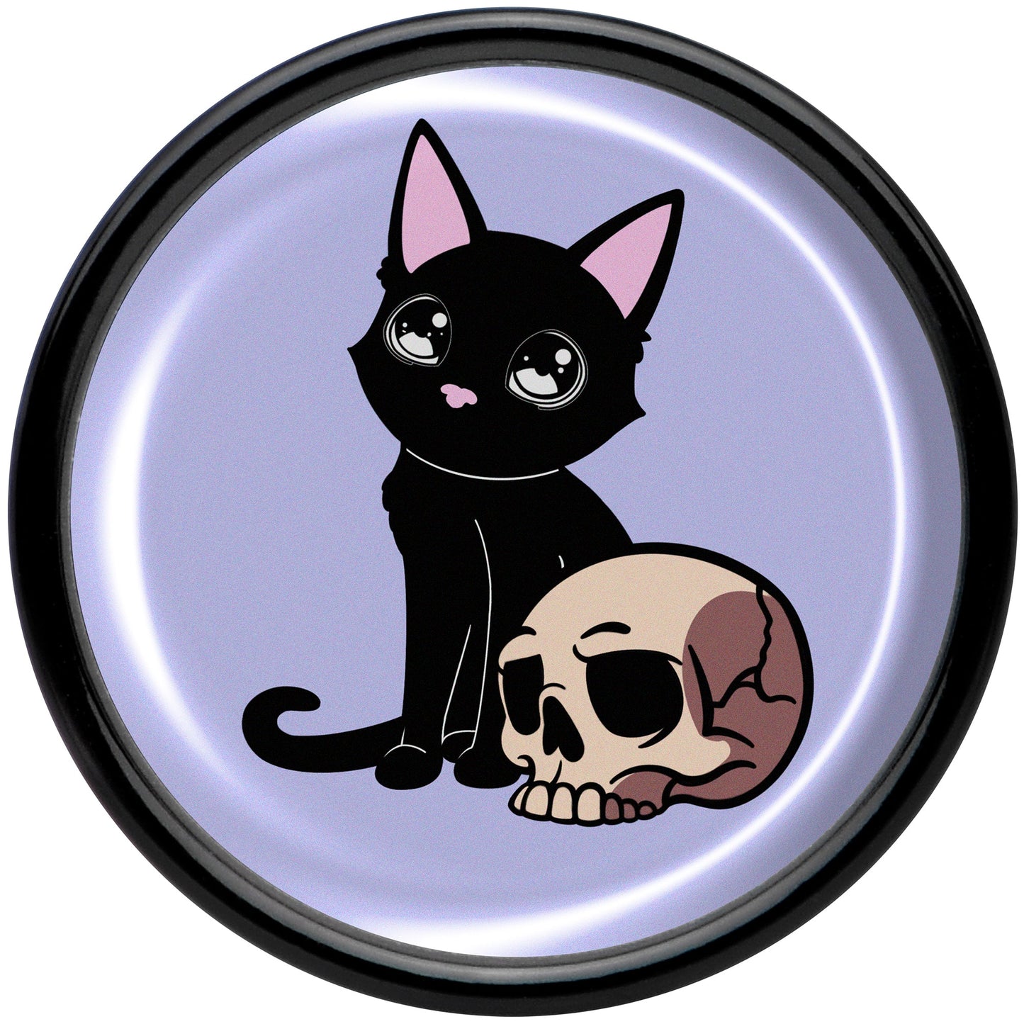 0G Skull Cat Black Acrylic Saddle Plug Set by Onyx O