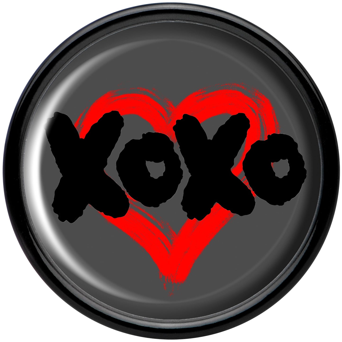 0G XOXO Heart Black Acrylic Saddle Plug Set by Onyx O