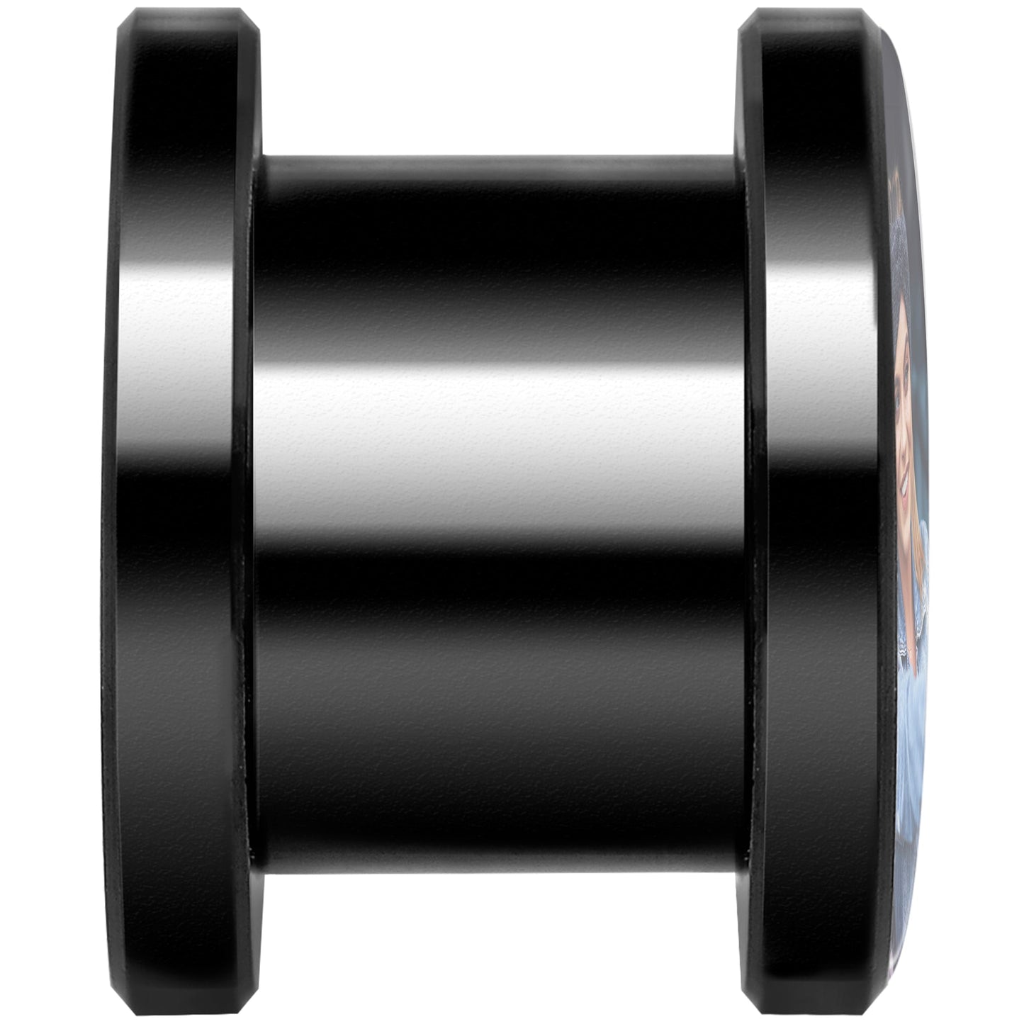 Anodized Black Titanium Custom Photo Screw Fit Plug - buy 2 for a pair