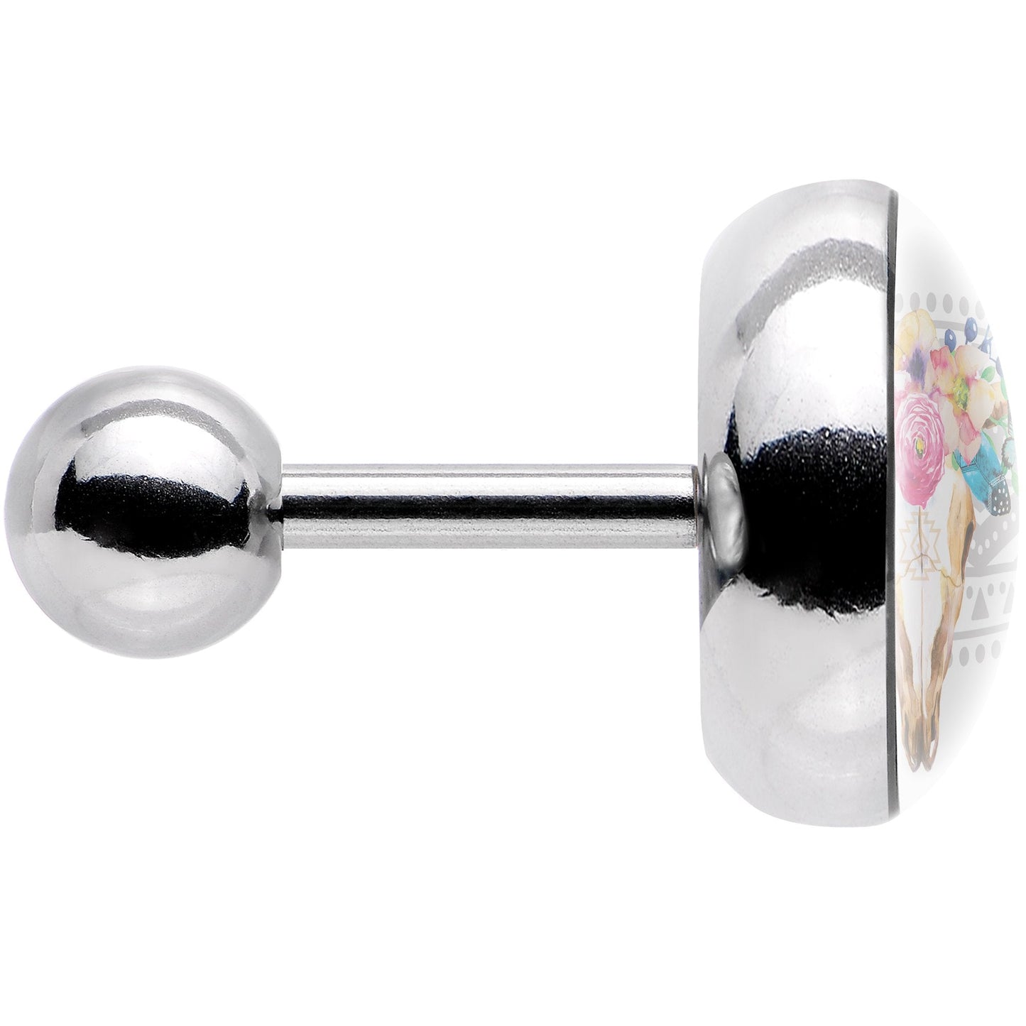 16G 1/4 Watercolor Flower Animal Skull Tragus Cartilage Earring