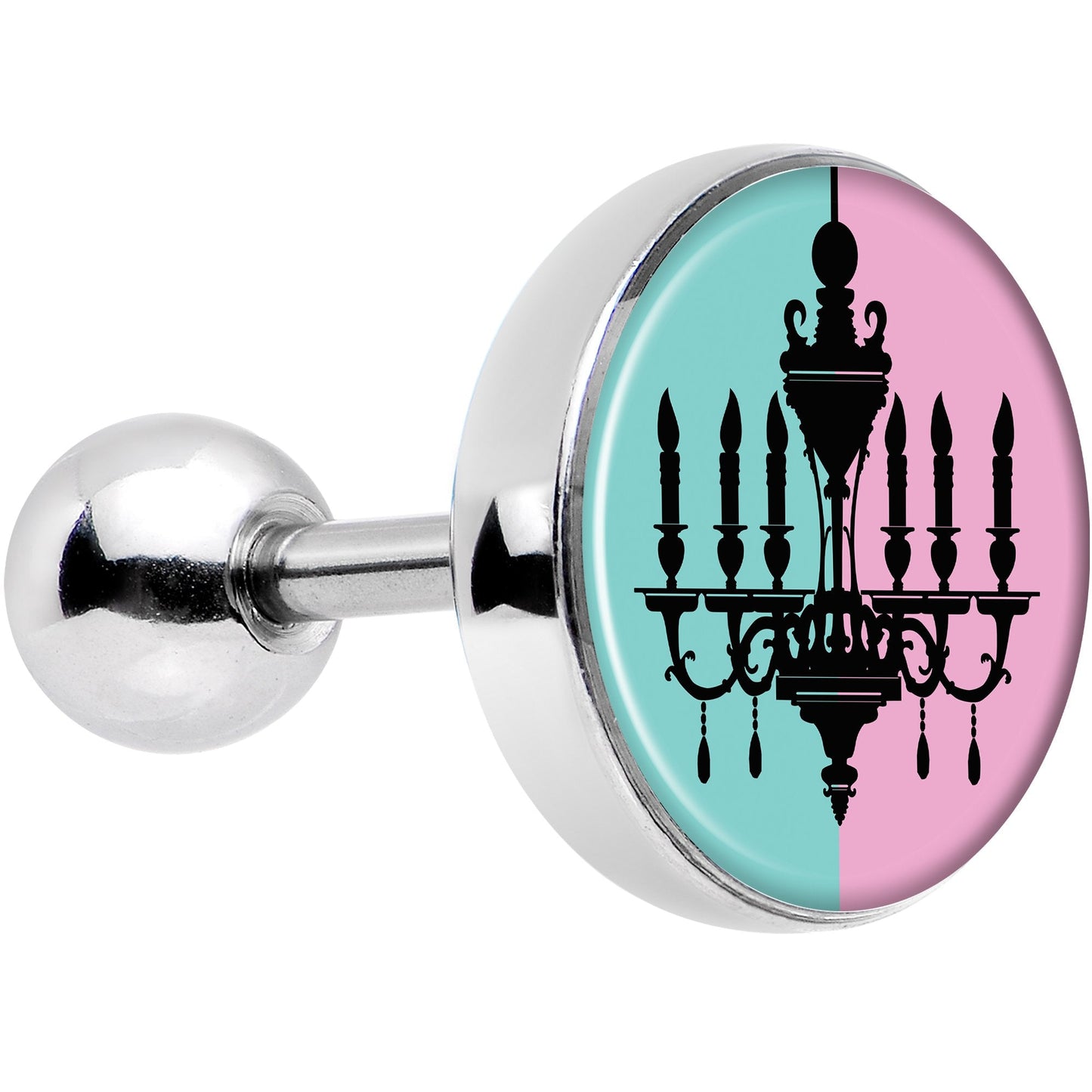 16G 1/4 Blue Pink Split Chandelier Tragus Cartilage Earring