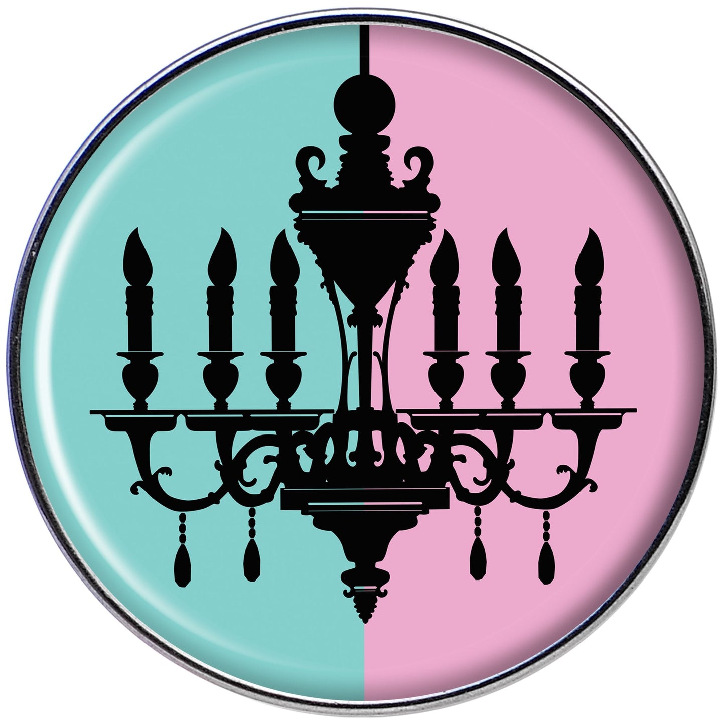 16G 1/4 Blue Pink Split Chandelier Tragus Cartilage Earring