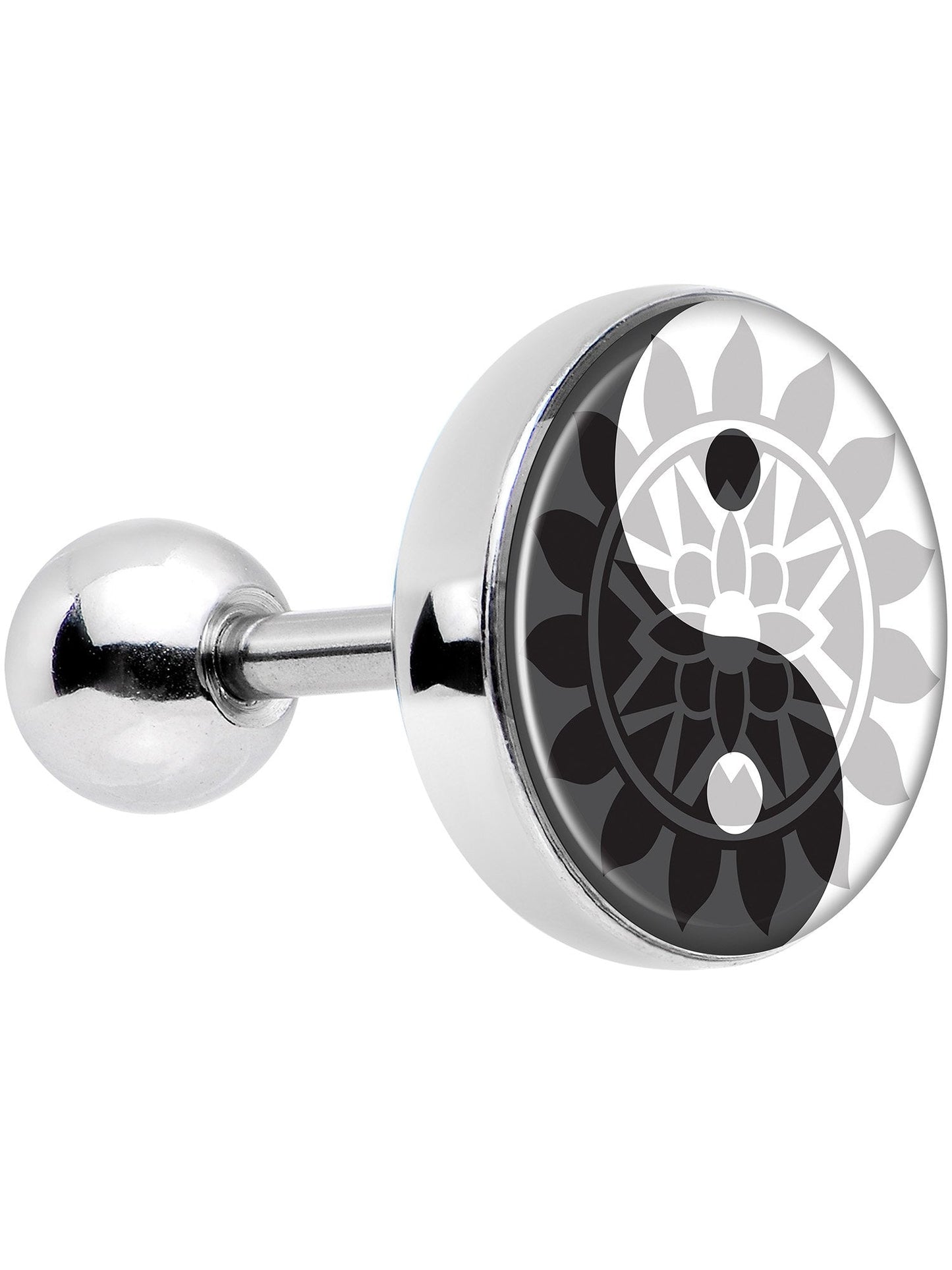 16G 1/4 Mandala Yin Yang Tragus Cartilage Earring