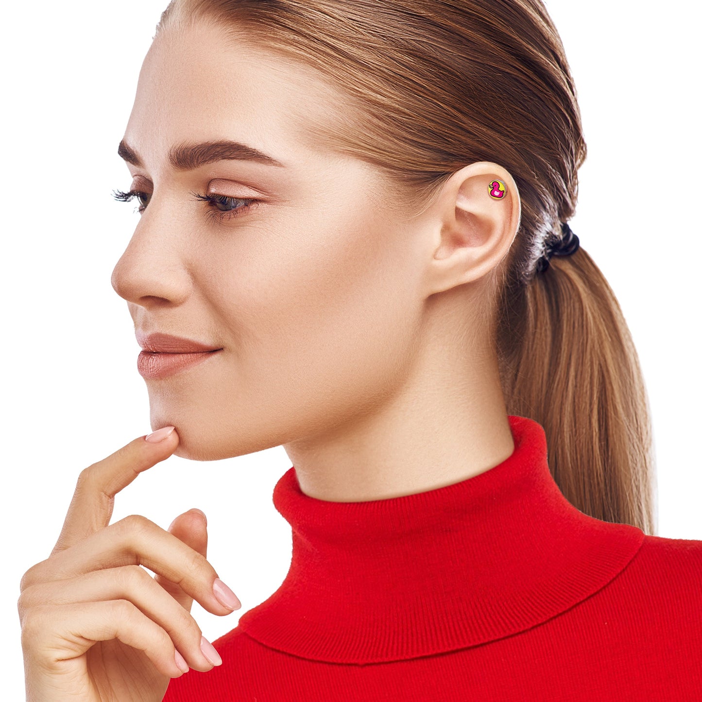 16G 1/4 Pink Ducky Cartilage Tragus Earring by Onyx O