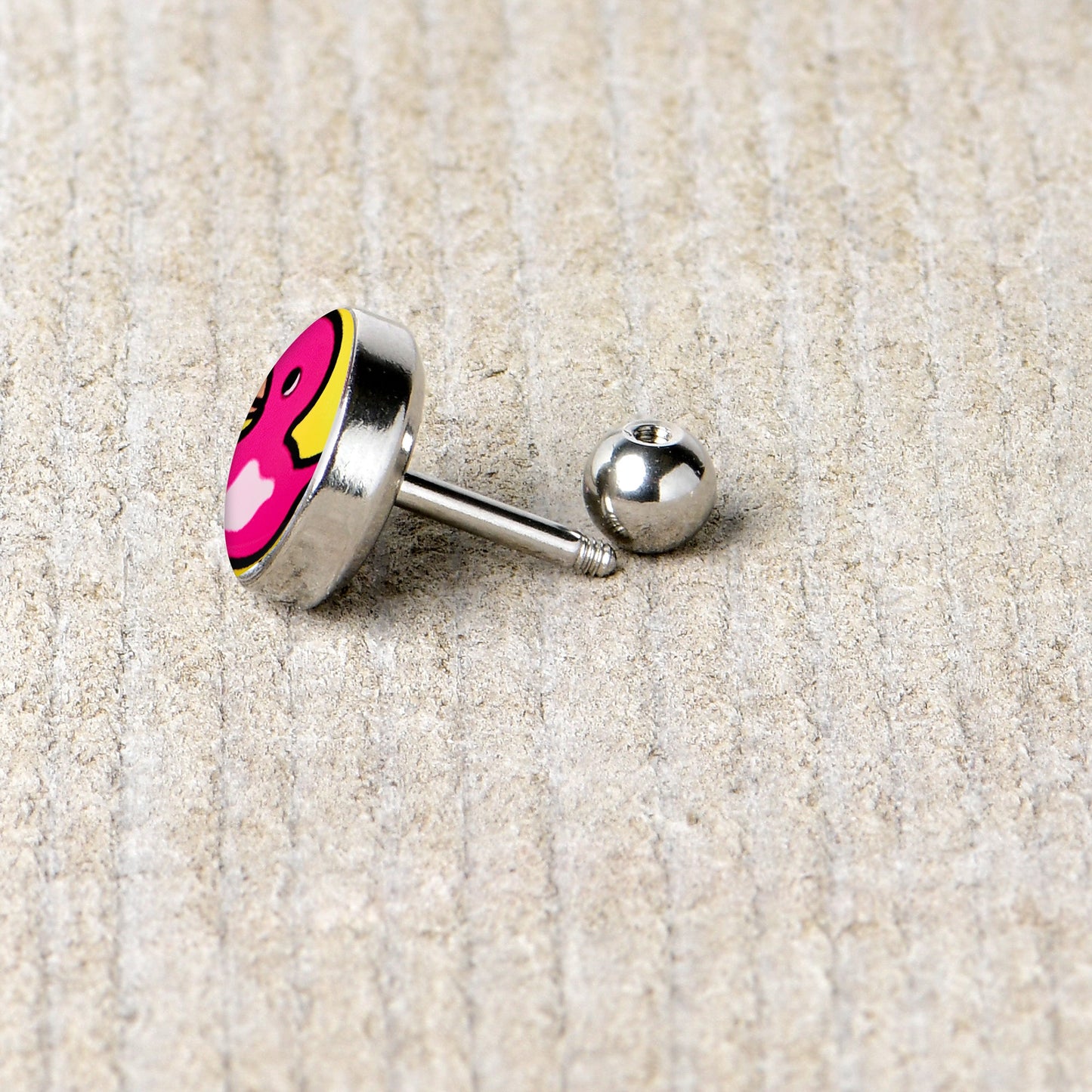 16G 1/4 Pink Ducky Cartilage Tragus Earring by Onyx O