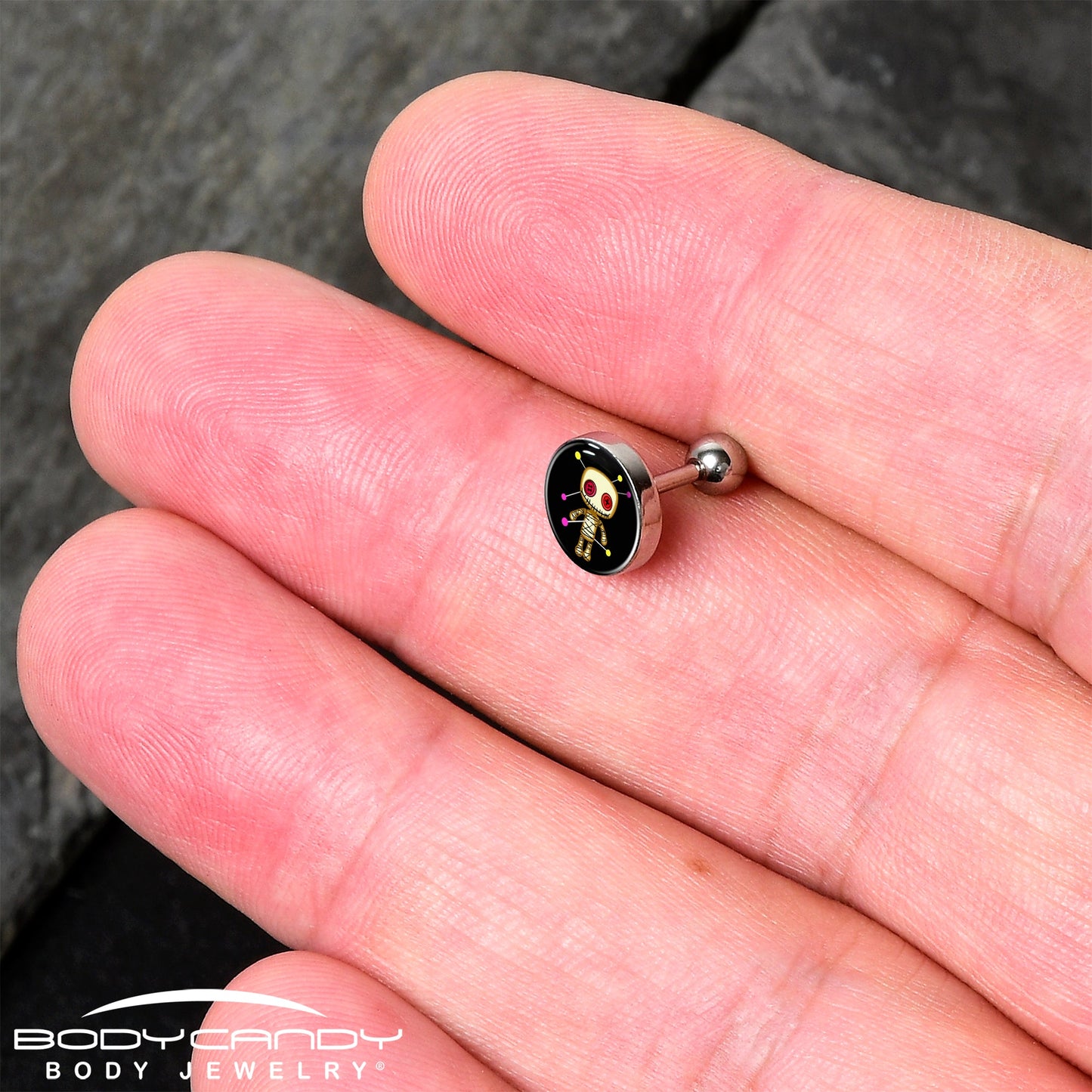 16G 1/4 Voodoo Doll Tragus Cartilage Earring by Onyx O