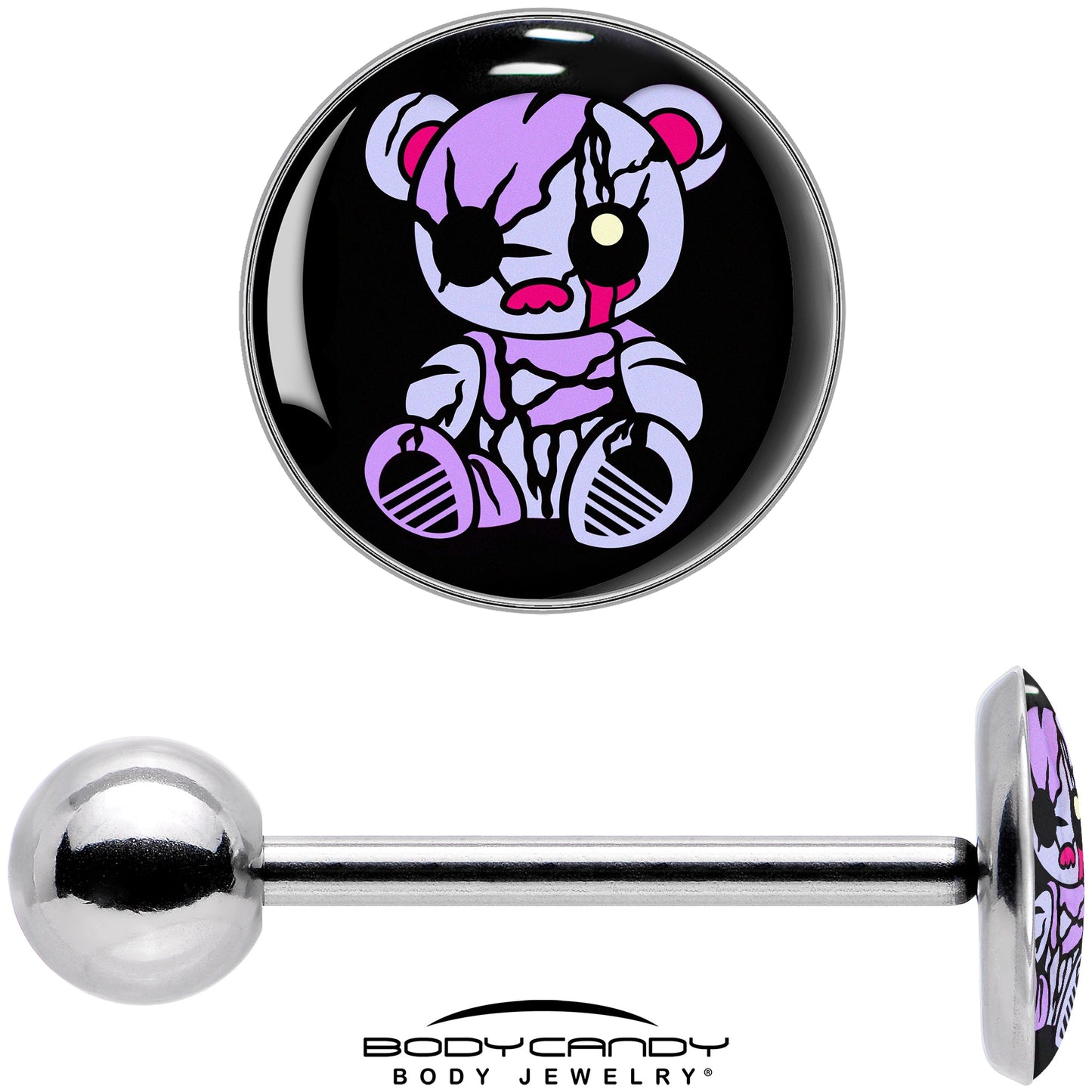 Attitude Teddy Bear Barbell Tongue Ring by Onyx O