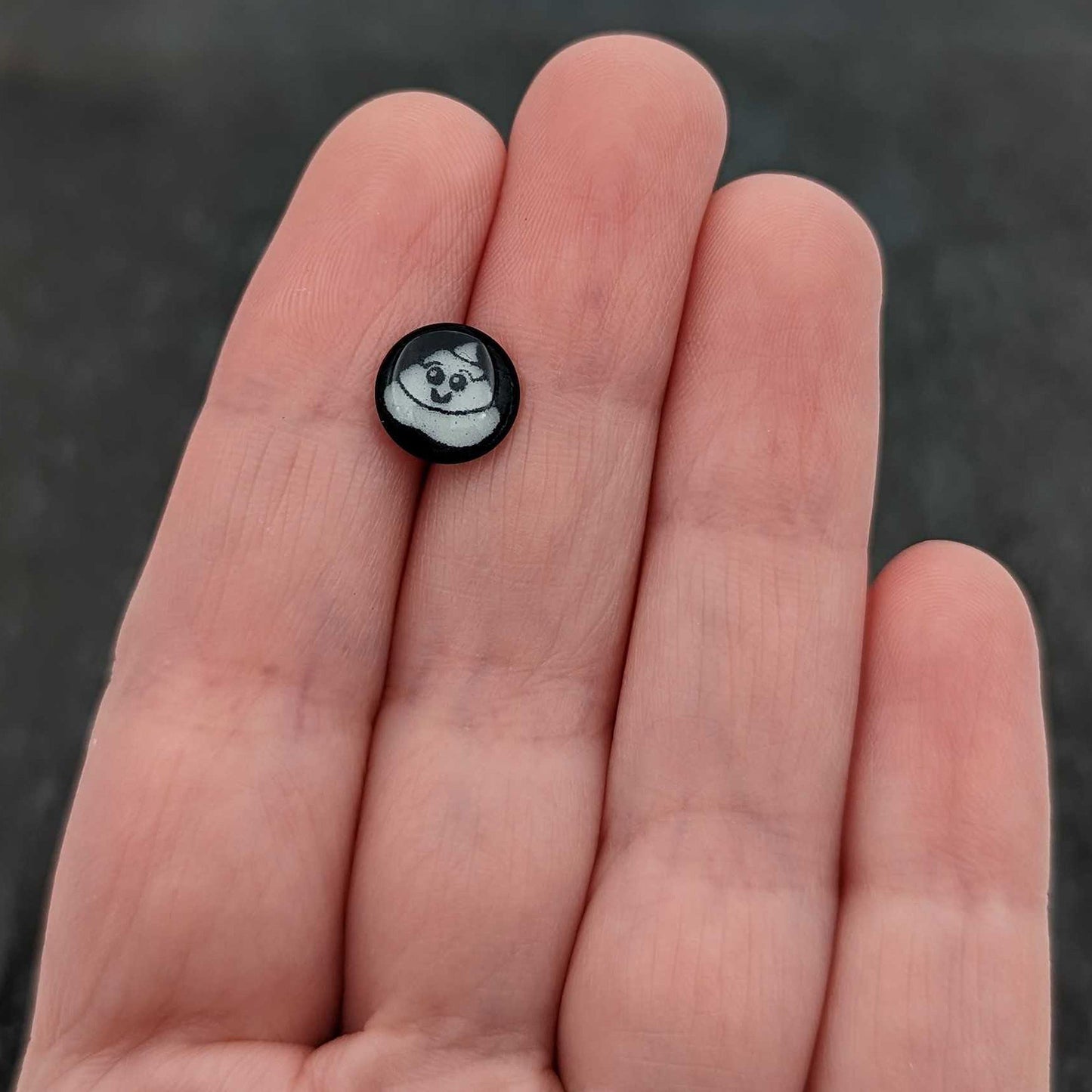 Glow in the Dark Black Anodized Poop Barbell Tongue Ring by Onyx O