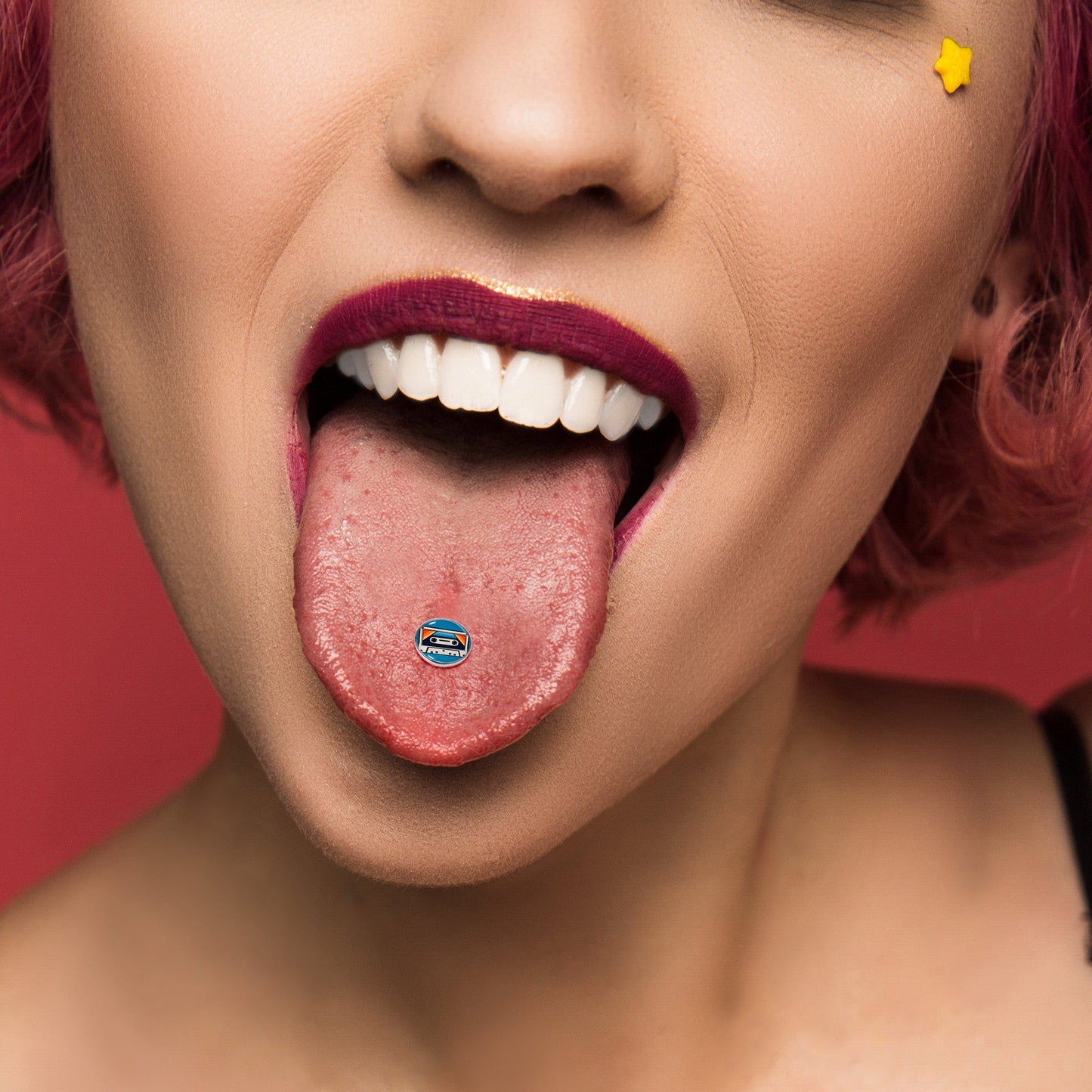 Retro Cassette Tape Barbell Tongue Ring by Onyx O