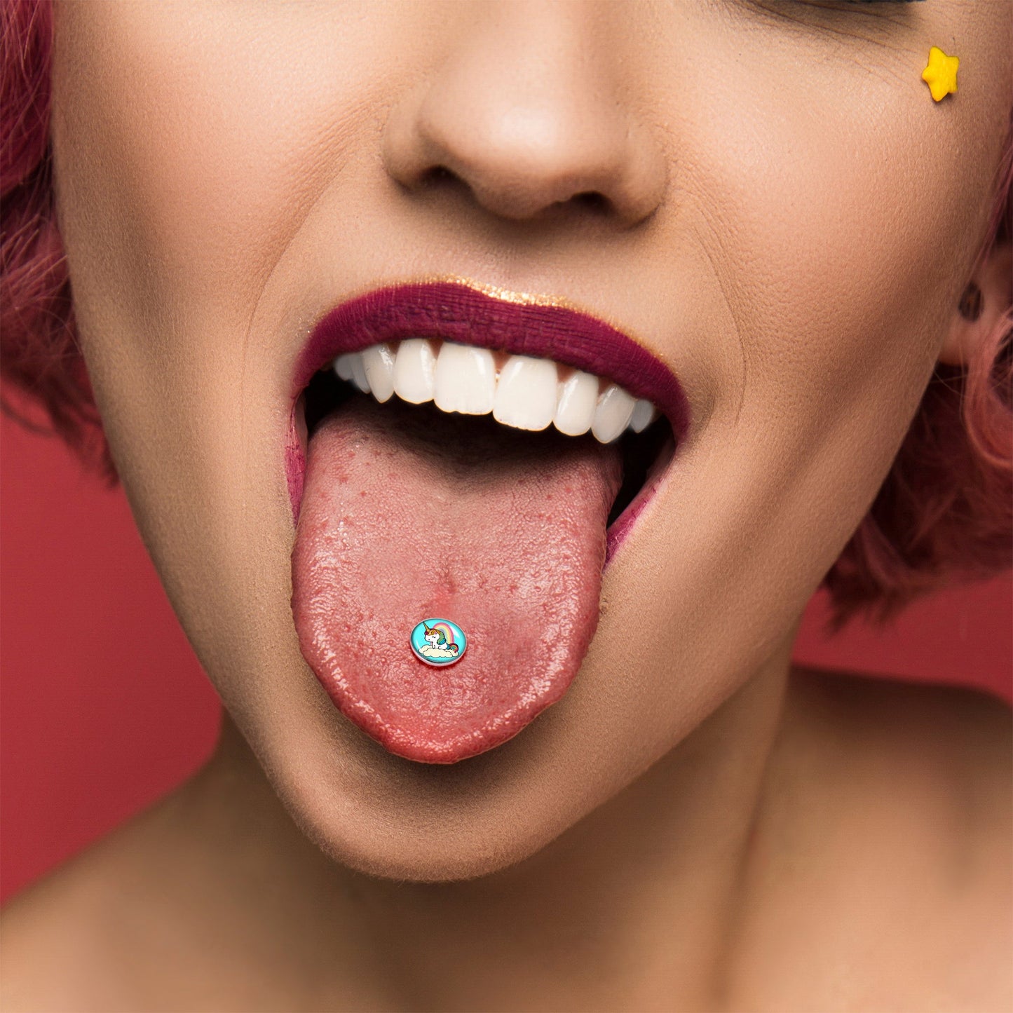Rainbow Unicorn Barbell Tongue Ring by Onyx O