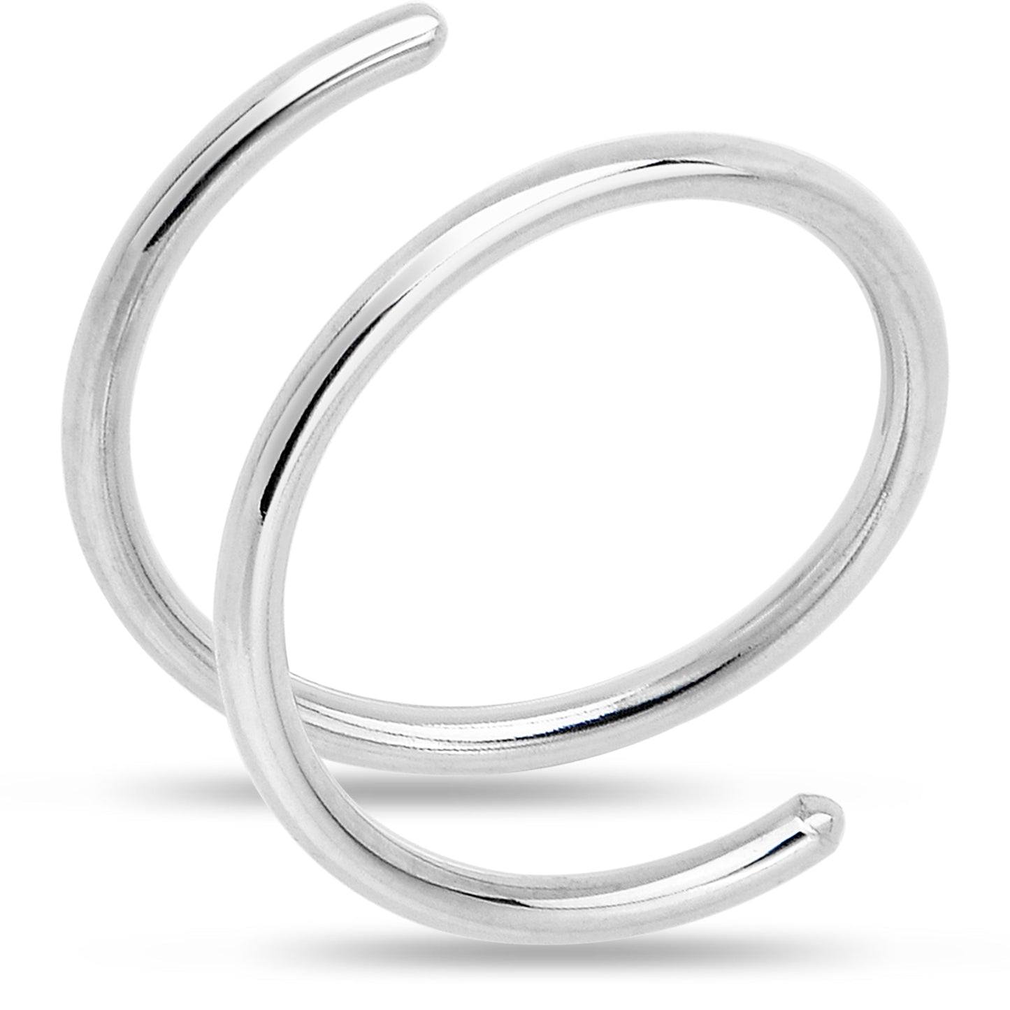 Double Hoop Nose 925 Sterling Silver Spiral Nose Ring 20G 8mm Right
