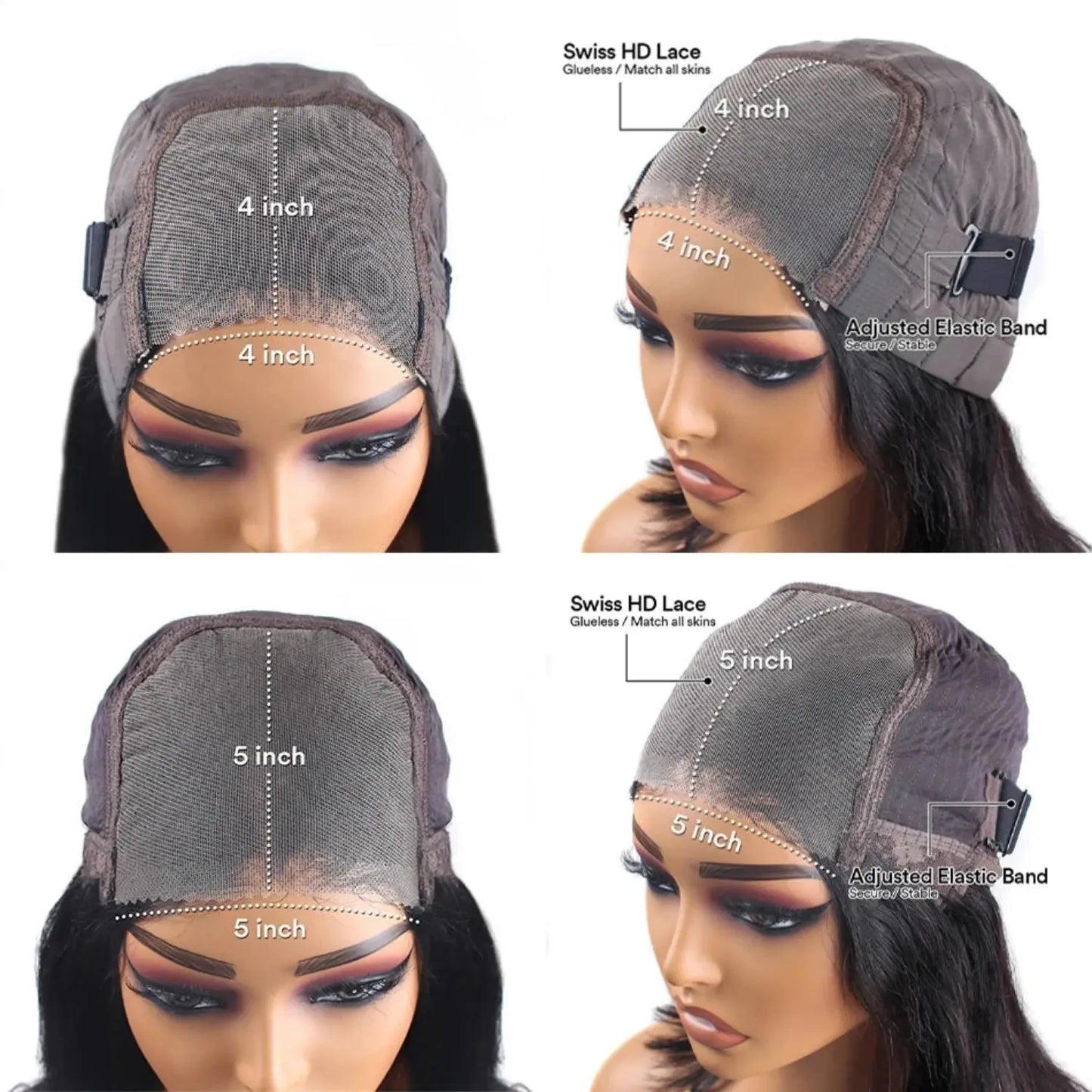 Glueless Wig | Human Hair | Ready To Wear | Water Wave Lace Front Wig | Lace Closure | Black Wig | Curly | HD Lace Frontal Human Hair