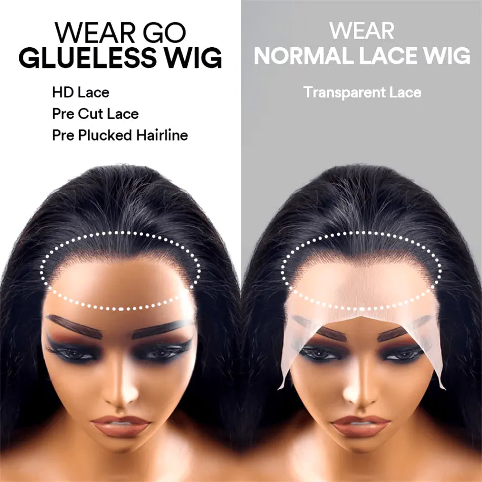 Glueless Wig | Human Hair | Ready To Wear | Water Wave Lace Front Wig | Lace Closure | Black Wig | Curly | HD Lace Frontal Human Hair
