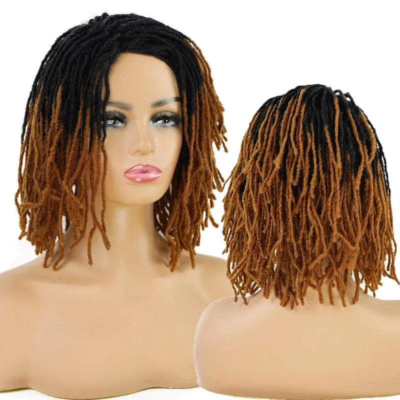10" Braided Bob Wig | Afro Dreadlock Wig | Curly Ends | Synthetic Crochet Wig | Cosplay