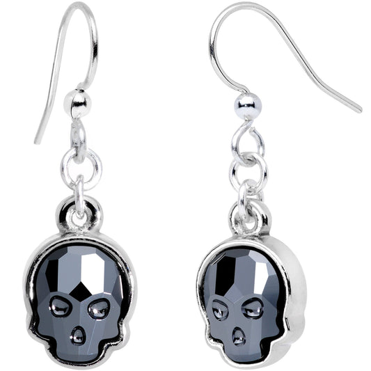 Sugar Skull Fishhook Earrings Created with Crystals