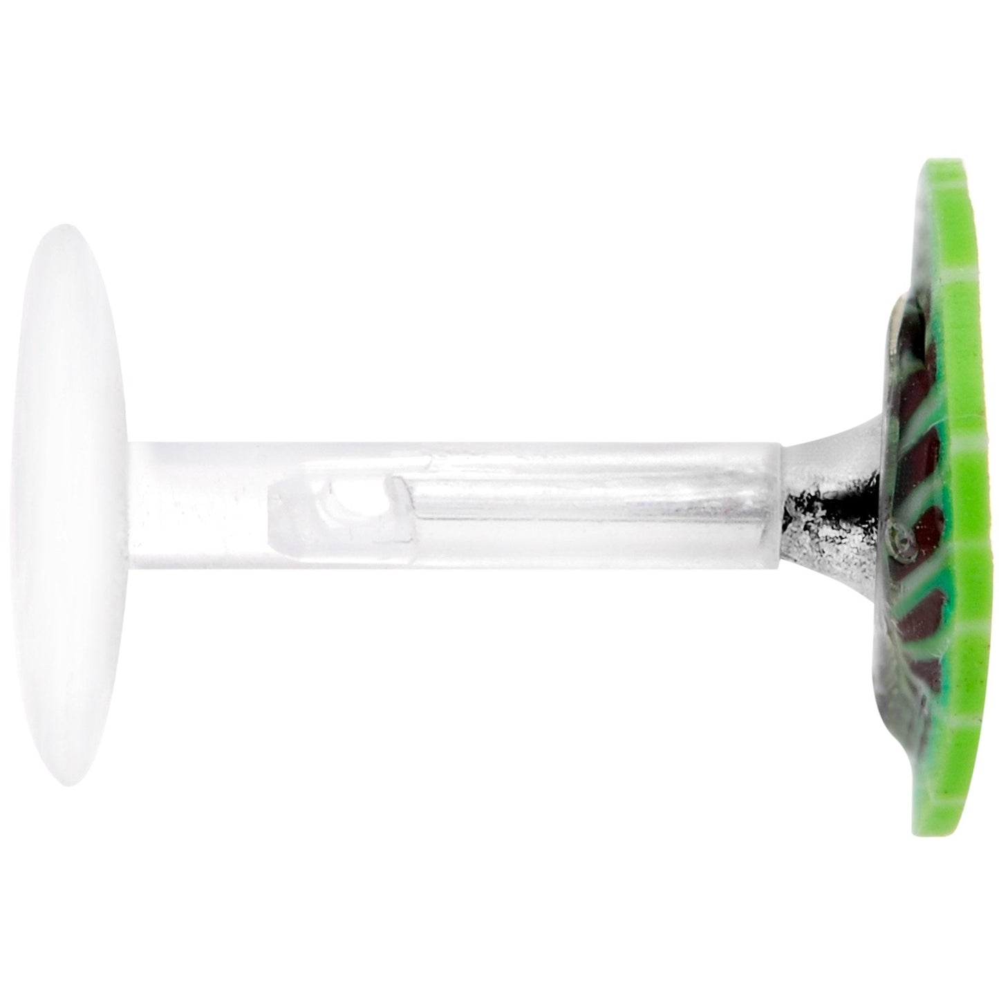 Handmade 1/4 5/16 Bioplast Green Kiwi Push In Cartilage Earring