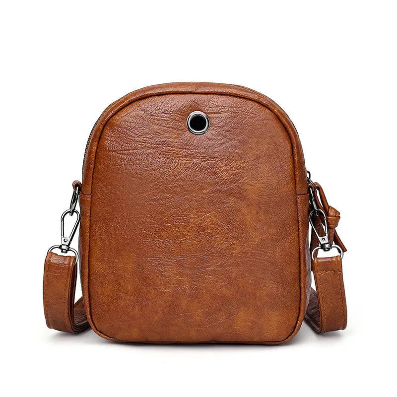 Vintage Crossbody Bag for Women | Soft PU Leather Shoulder Bag (Multifunction Messenger, Small Square Bag, Big Capacity)