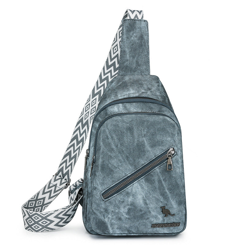 Women Chest Bag Korean Casual Messenger Bag Women Retro Soft Leather Shoulder Bag Popular Backpack