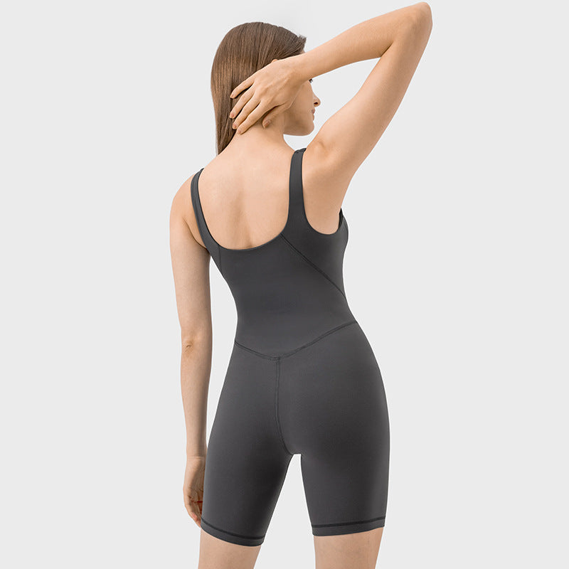 Evrlue Double 6 Body Shaping Slim Looking Jumpsuit Women Belly Contracting Hip Lifting Yoga Pilates One Piece