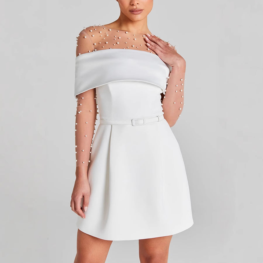 Spring Summer Long Sleeve Inner Wear Bubble Beads Stitching Jumpsuit Casual Women Jumpsuit