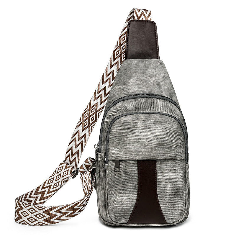 Chest Bag Women Casual Messenger Bag Women Retro Soft Leather Shoulder Bag Backpack