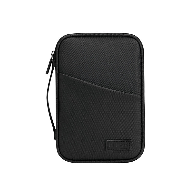 Large capacity passport bag, multi-function document storage bag, PU waterproof travel storage bag, anti-theft tote certificate bag.