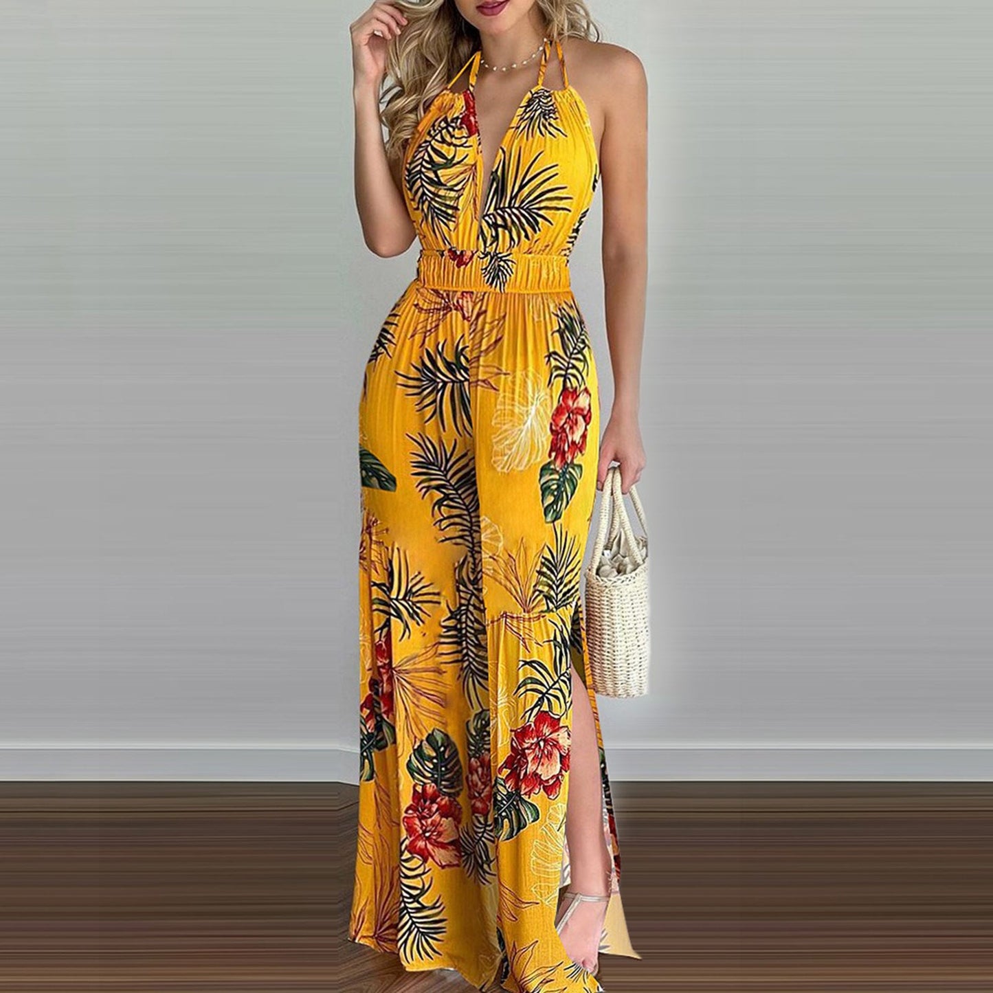 Women Clothing Digital Printing Colorful Jumpsuit Women