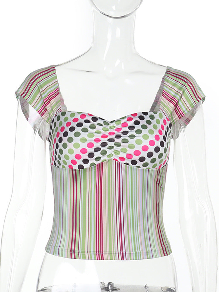 Sexy Fresh Printed Vest Top Summer Women Striped