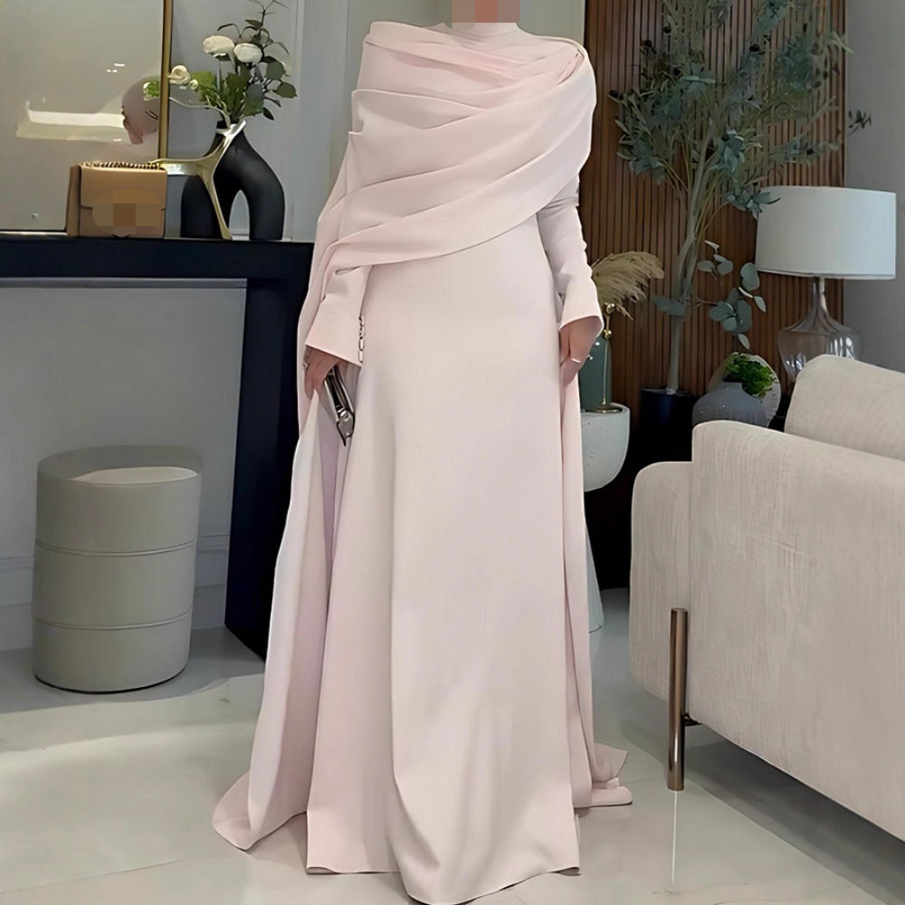 Autumn Women Clothing Sexy Pleated Mini Trailing Evening Gown