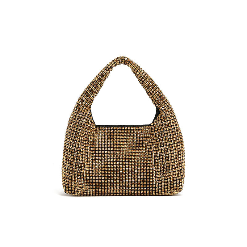 Dinner Bag Women Winter Rhinestone Bag Diamond Underarm Bag Hair Handbag