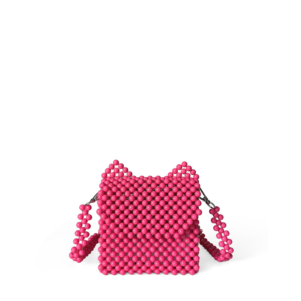 Autumn Winter Cat Ears Small Bag Handmade Beaded Bag Cute Solid Color Small Bag Crossbody Women Bag