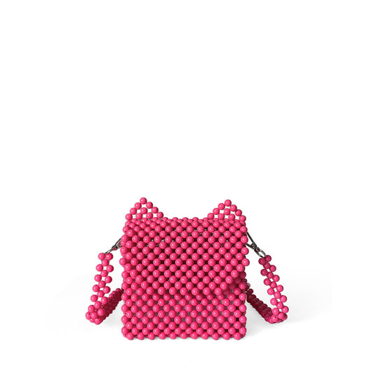 Autumn Winter Cat Ears Small Bag Handmade Beaded Bag Cute Solid Color Small Bag Crossbody Women Bag