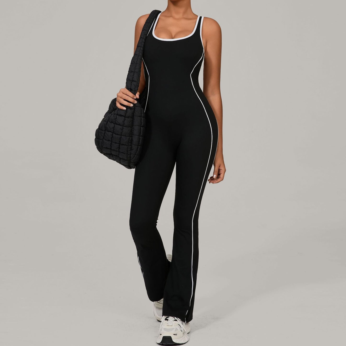 Autumn Sand Hollow Out Cutout out Beauty Back Yoga Clothes Dance Sports Jumpsuit Hip Lifting Pleated Slightly Pull Yoga Jumpsuit