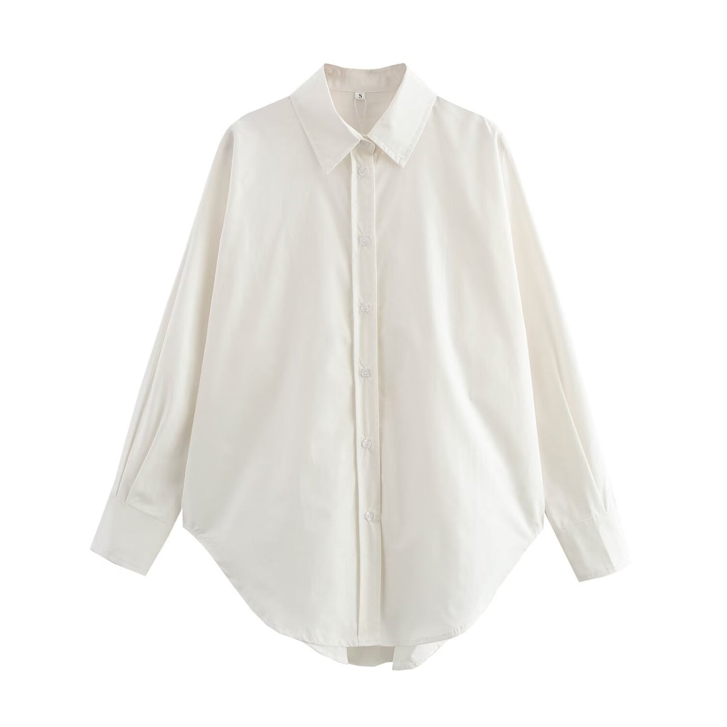 Loose Casual Long Shirt Spring Summer Long Sleeve Collared Single Breasted Women Top