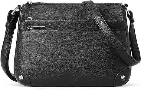 Small crossbody bag for women, shoulder bag multi-zip pocket bag, classic function messenger bag