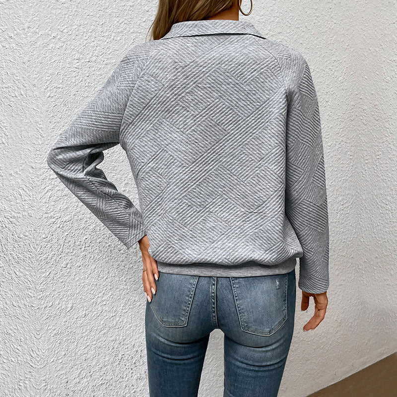 Women Clothing Long Sleeve Solid Color Sweatshirt Autumn Winter