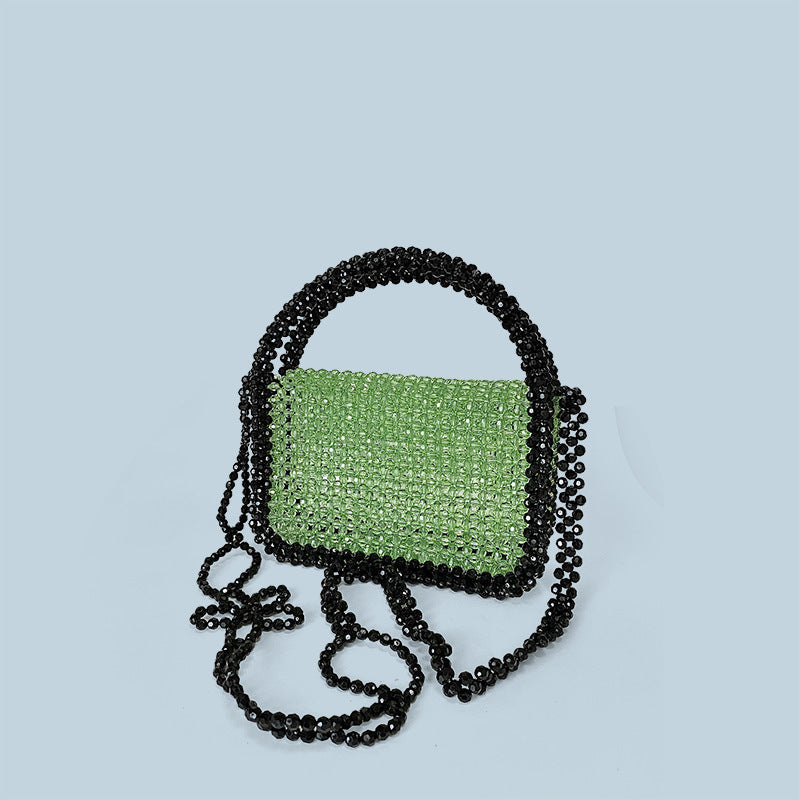 Special Interest Light Luxury Acrylic Horn Pearl Floral Reel Chain Messenger Bag Casual Handbag